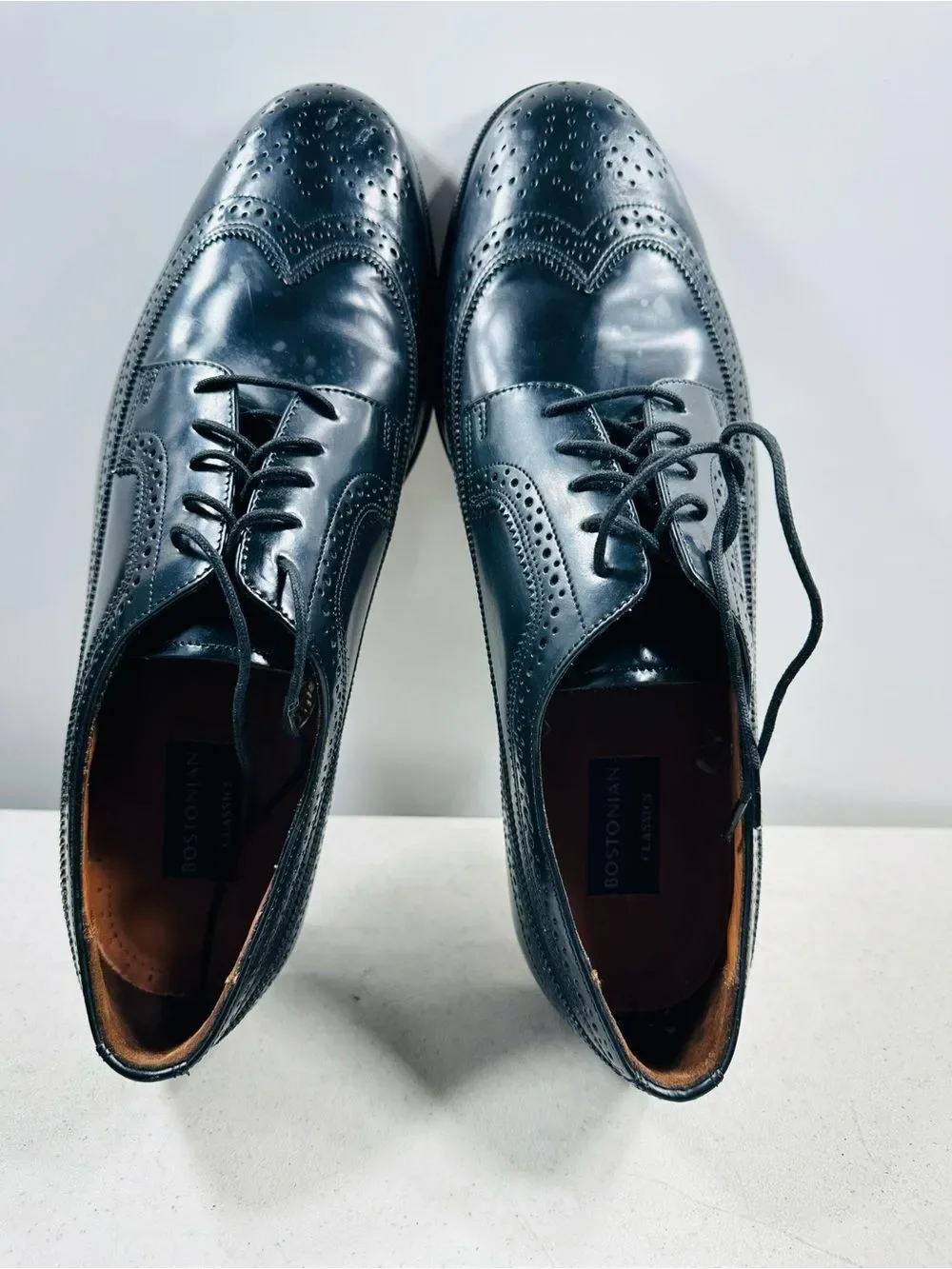 Bostonian Mens Dress Shoes 13 Mansfields Wingtip Black Leather